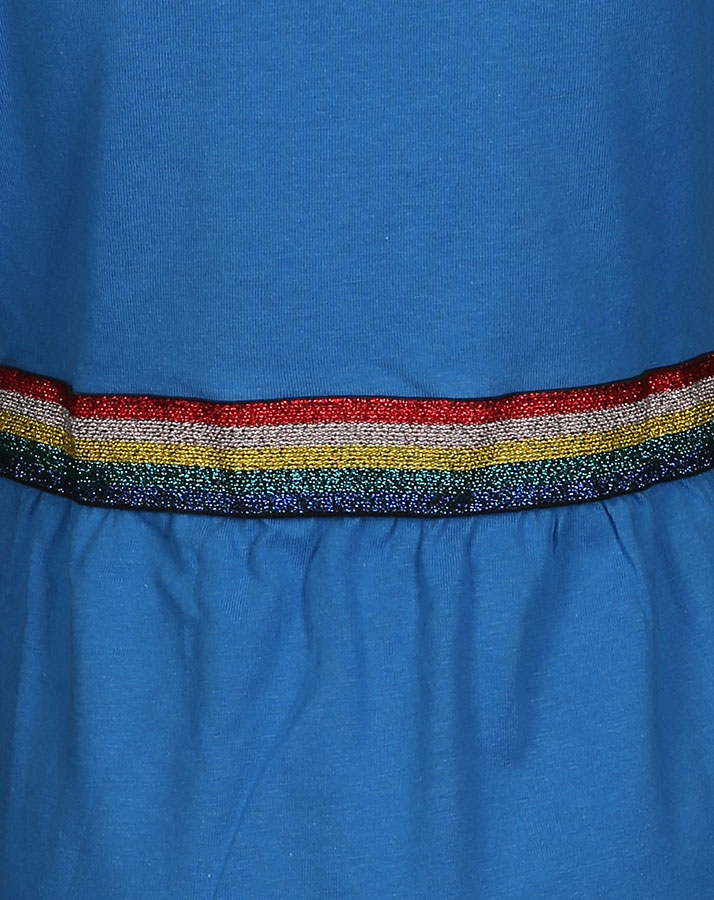 Kleid ENJOY SUMMER mit Glitzerbund in blau