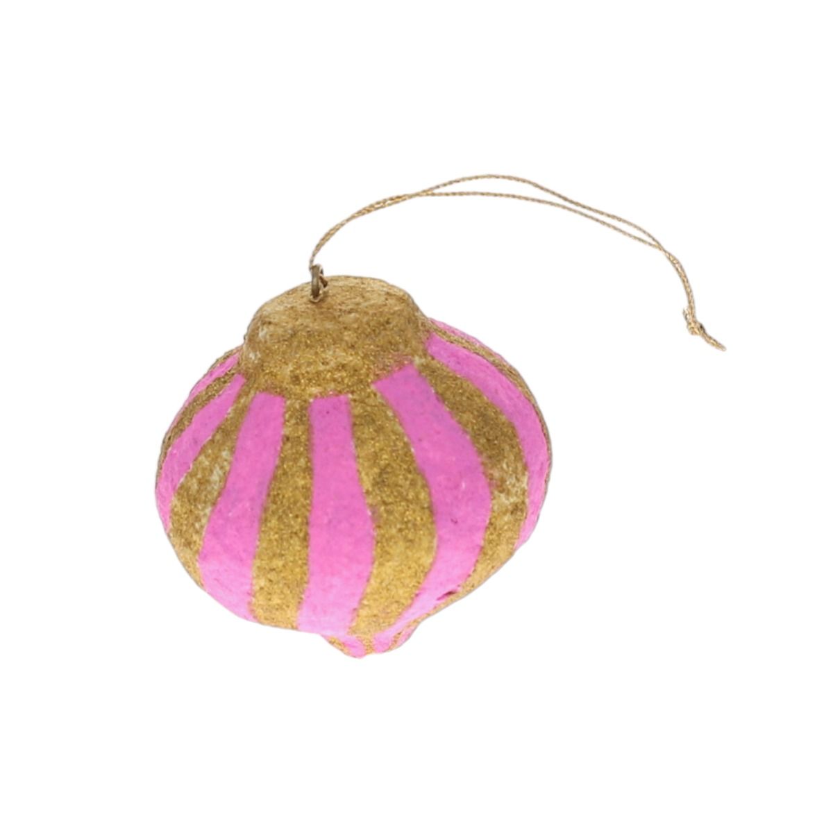 Boule de Noël goutte spirale rose or Pondie Chérie