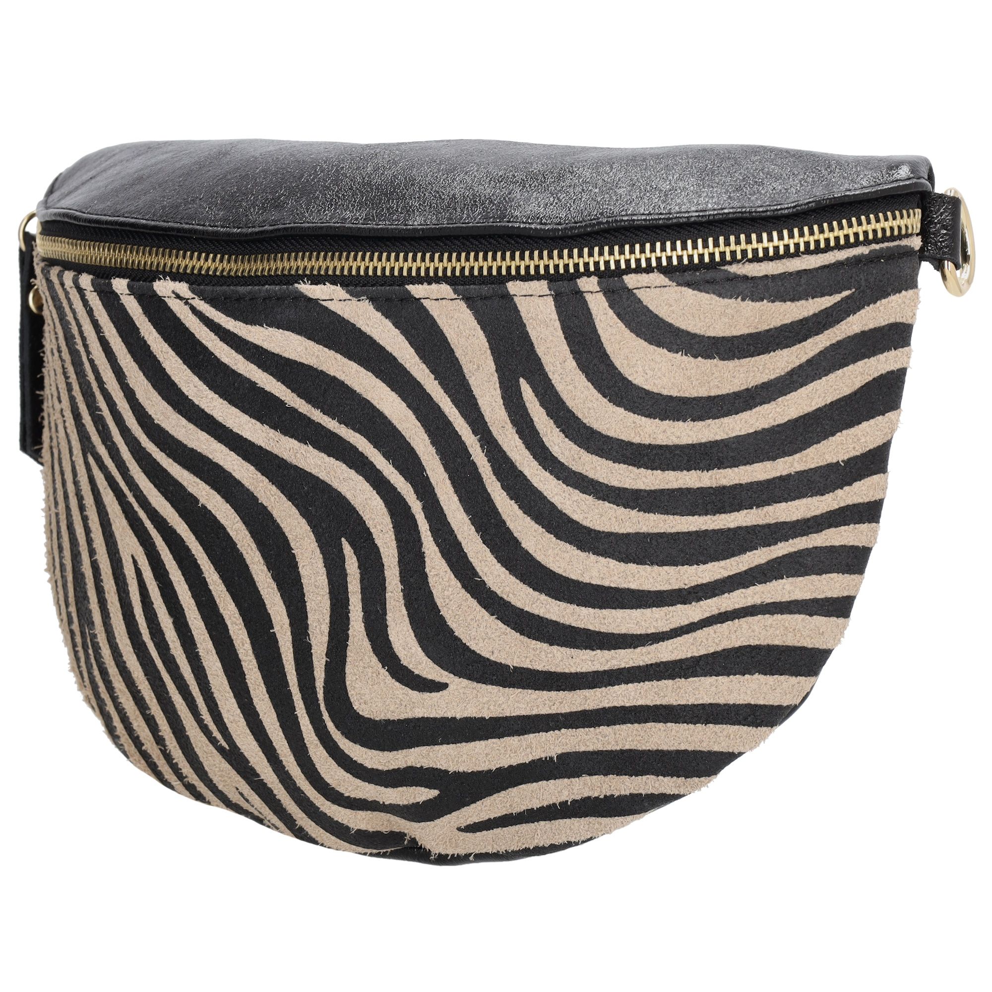 Charm London Anna Heup/ Schoudertas Zebra Zwart