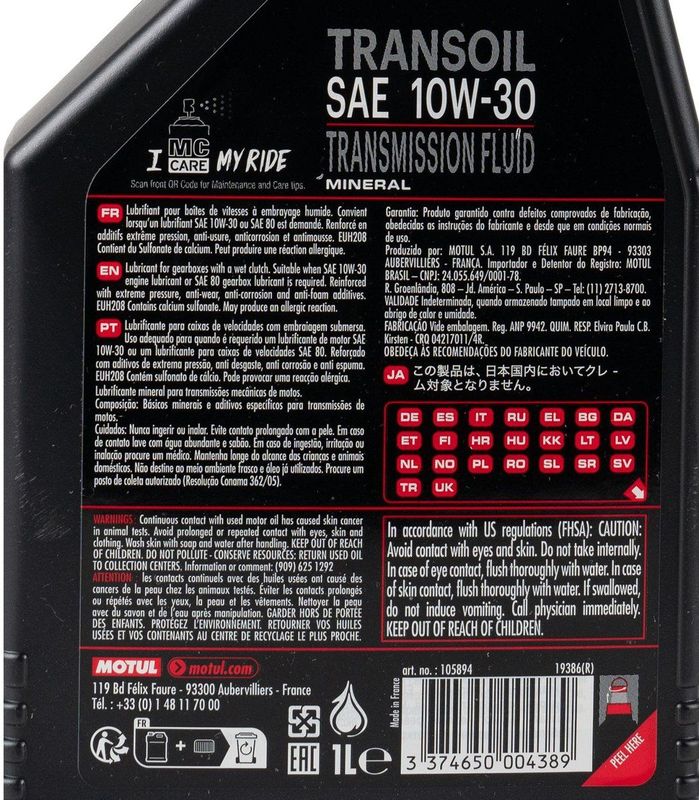 Motul TRANSOIL 10W-30 1l