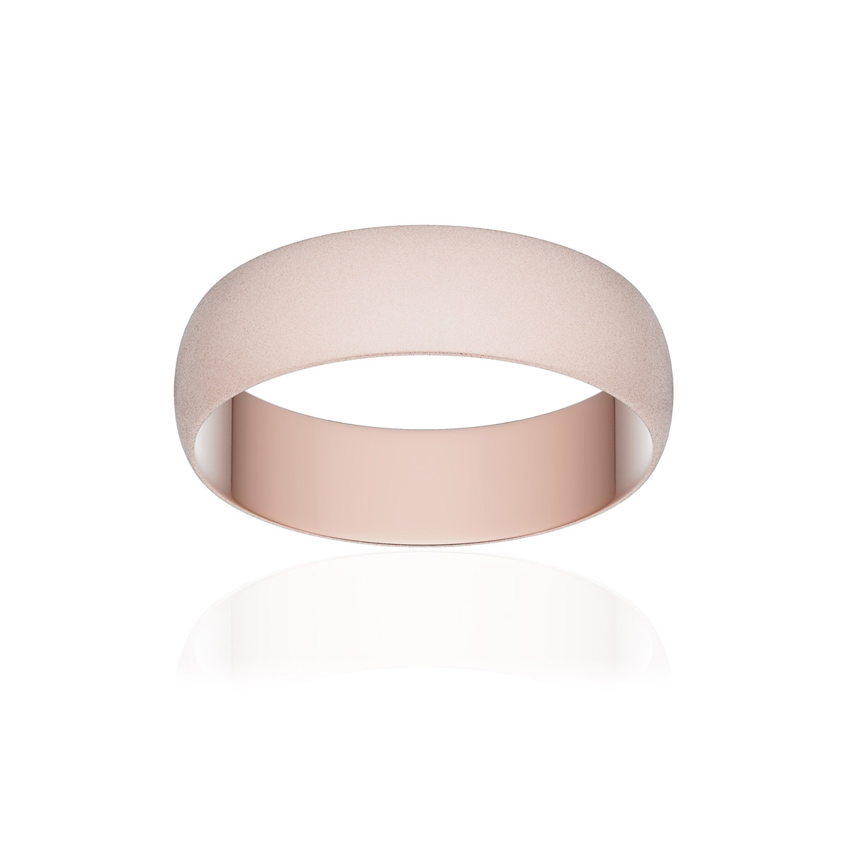 Alliance or 375 rose sablé ruban 5,5mm