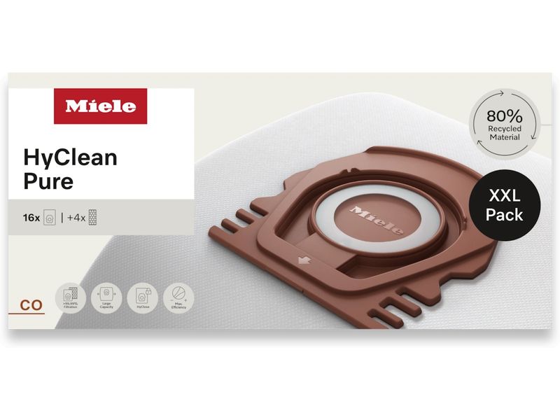 Miele Staubfilterbeutel XXL-Pack CO HyClean Pure 16 Stück Staubsaugerbeutel für alle Guard M1 Modelle