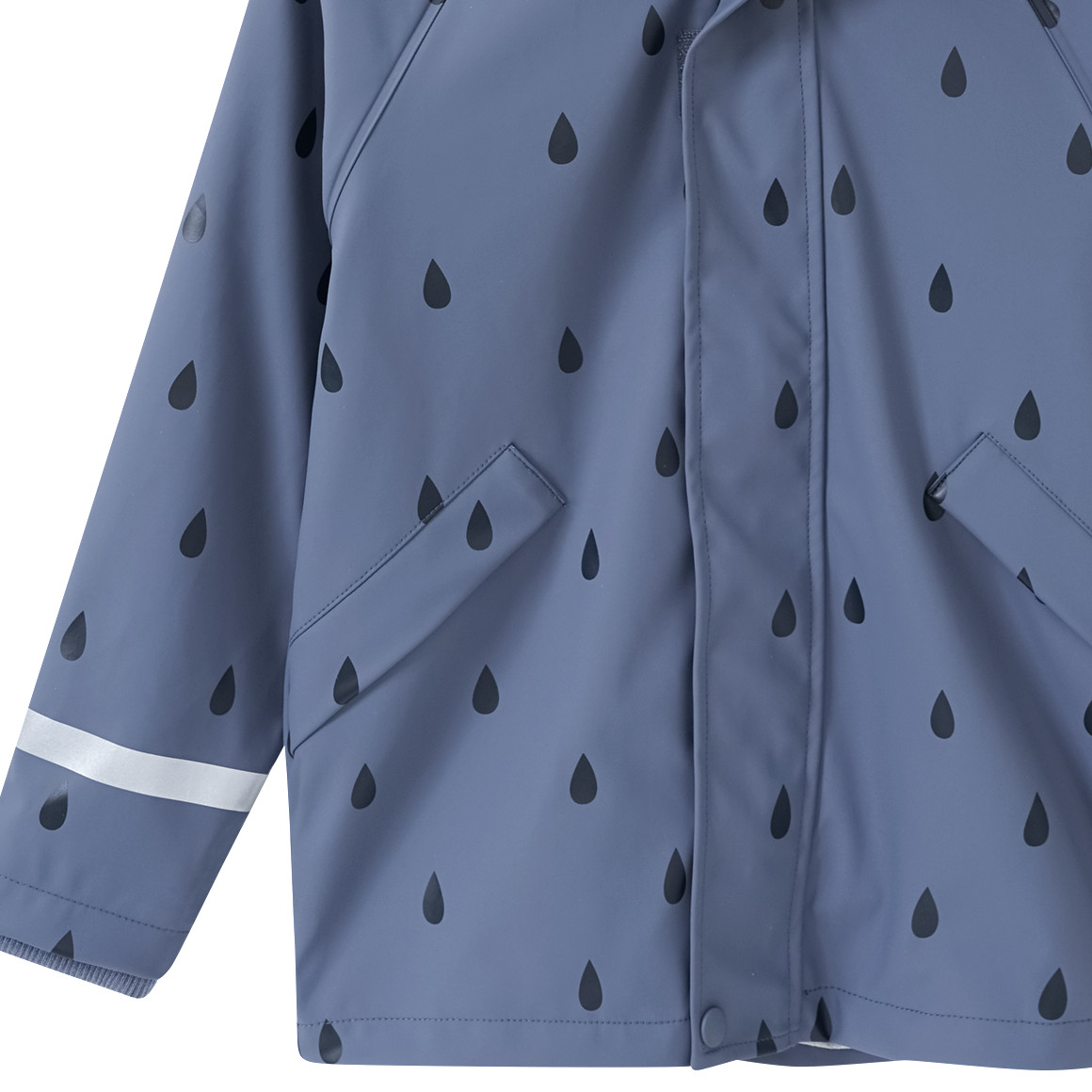 Topolino Kinder Regenjacke mit Regentropfen-Muster blaugrau