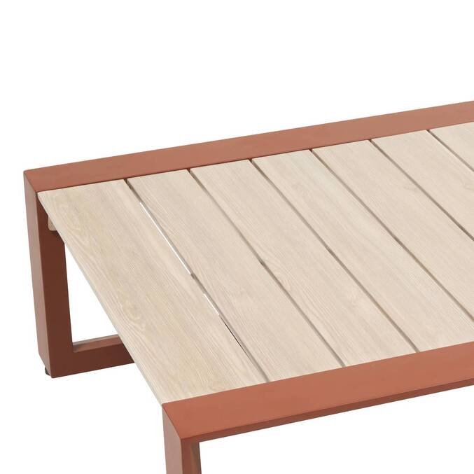 Table basse de jardin carrée ALLURE Lin / Acajou