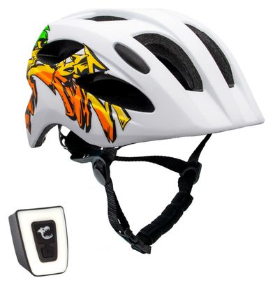 Casque de Vélo pour enfants de 6 à 12 ans | Graffiti Jaune| Certifié EN1078