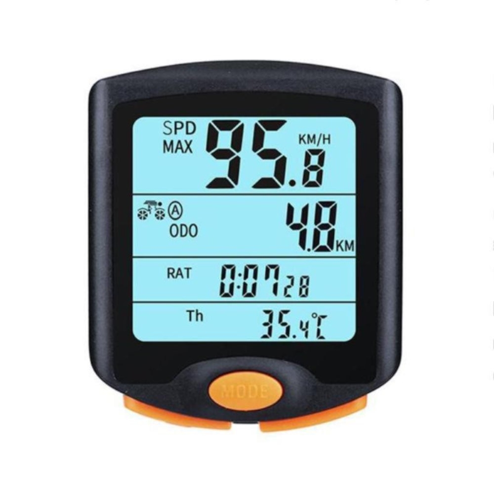 Digitaler Fahrrad Tacho Geschwindigkeitsmesser Velo Temperatur / Kilometer Messgerät mit LCD Anzeige   Hintergrundbeleuchtung