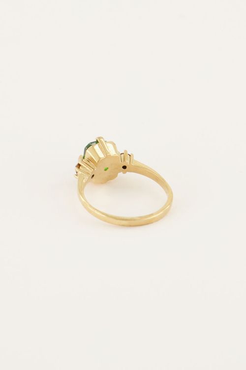 Vintage statement ring groen kristal