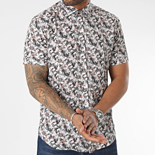 Chemise Manches Courtes Noir Blanc