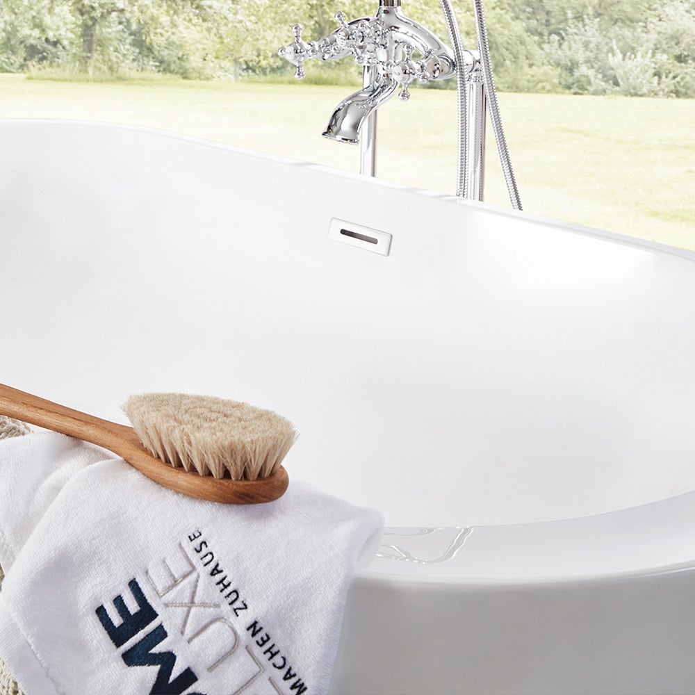 Home Deluxe - vrijstaand bad - CODO, wit - afmetingen: ca. 170 x 80 x 58 cm - inhoud: 204 liter, incl. overloopbeveiliging, sifon en afvoerplug | Spa, voor 2 personen