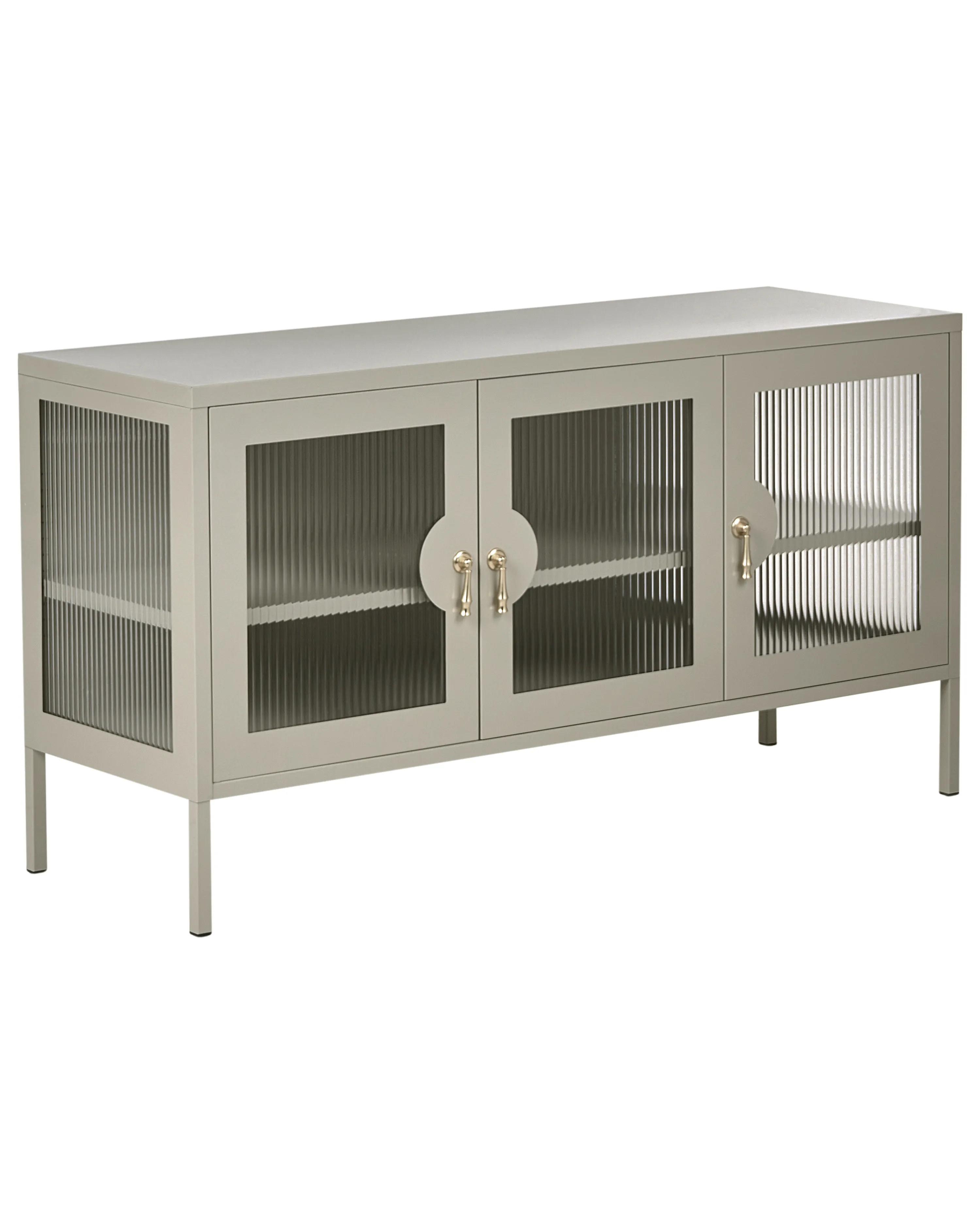 Dressoir met 3 deuren GLEORA Metaal Lichtbeige