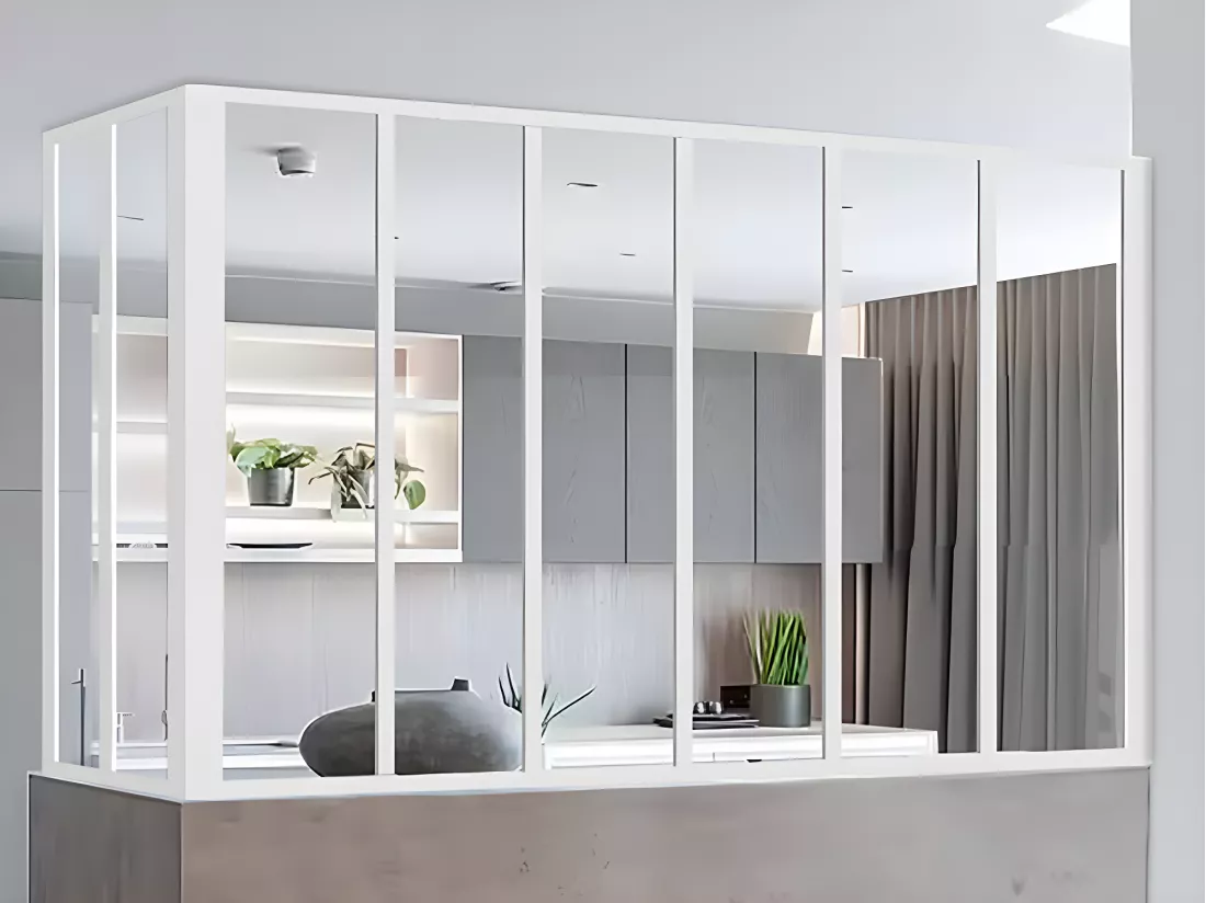 Poteau d'angle pour verrière atelier en aluminium thermolaqué 105 cm blanc - BAYVIEW