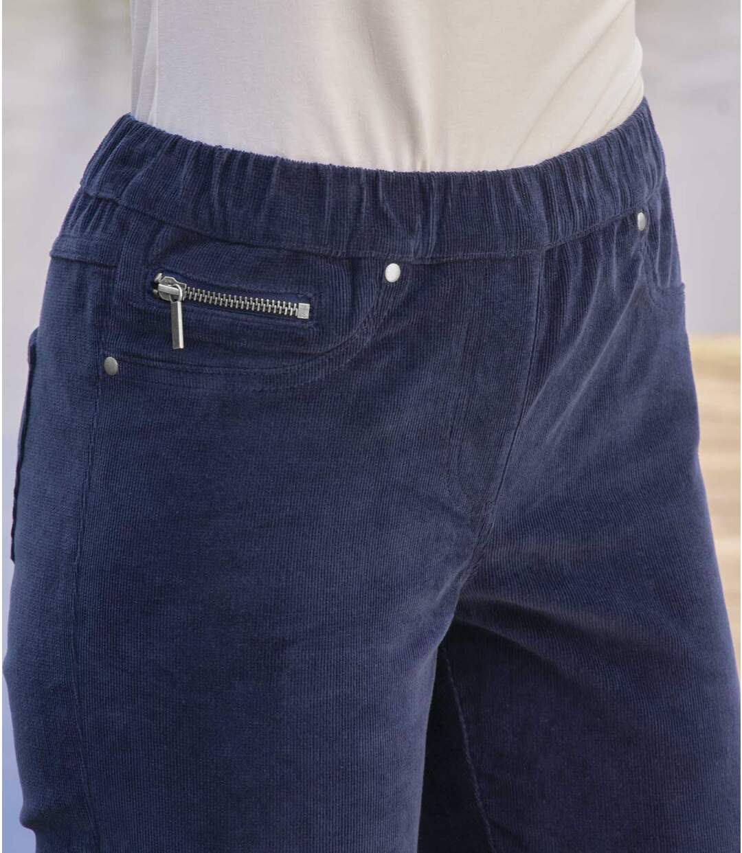 Pantalon Tregging en Velours Stretch Confort