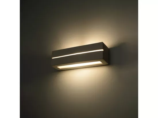 Appliques Vega moderne en céramique - 1 sources lumineuses - L.32,5 x H.9,5 cm - blanc