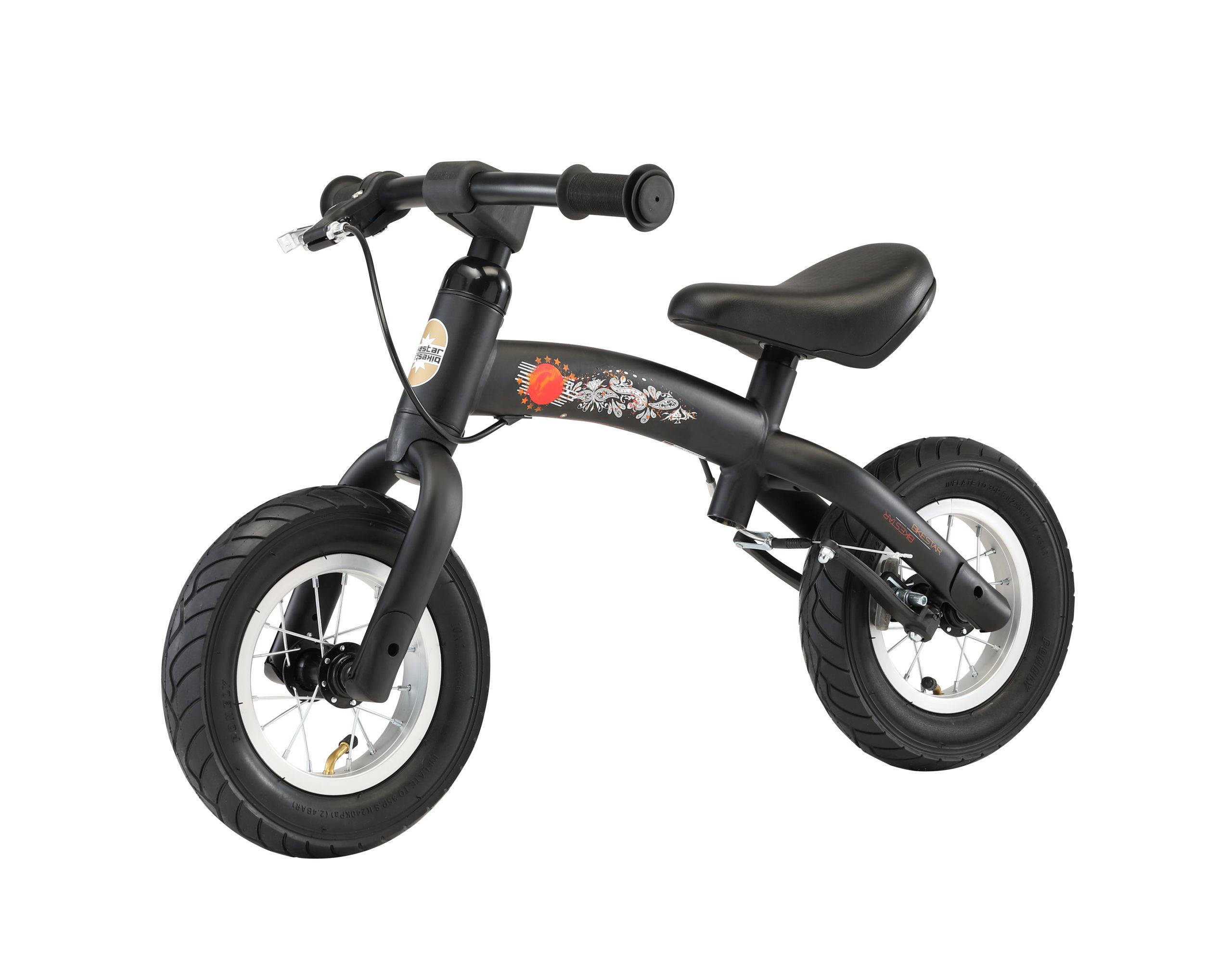 BikeStar Sport, 2 in 1 meegroei loopfiets, 10 inch, zwart