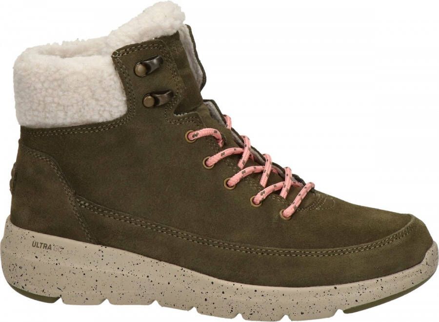 Skechers Ultra Go suede veterboots kaki