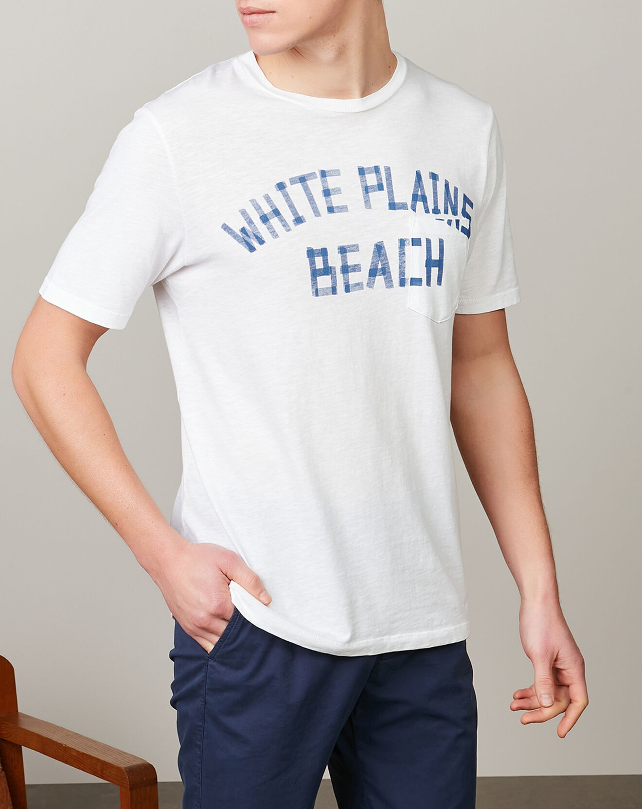 Hartford T-Shirt Pocket Crew White Plains blanc