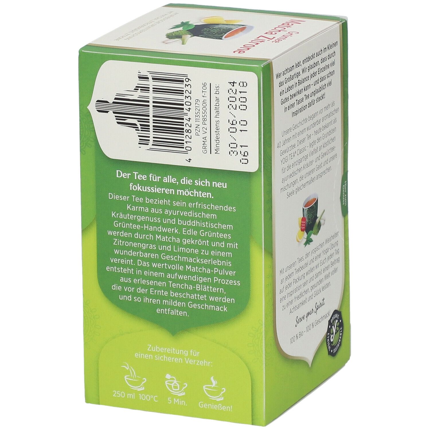 YOGI TEA® Grüntee Matcha Zitrone, Grüner Bio-Tee