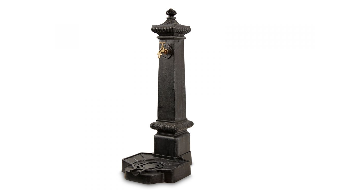 Fontaine de jardin aluminium gris 38x47x99cm