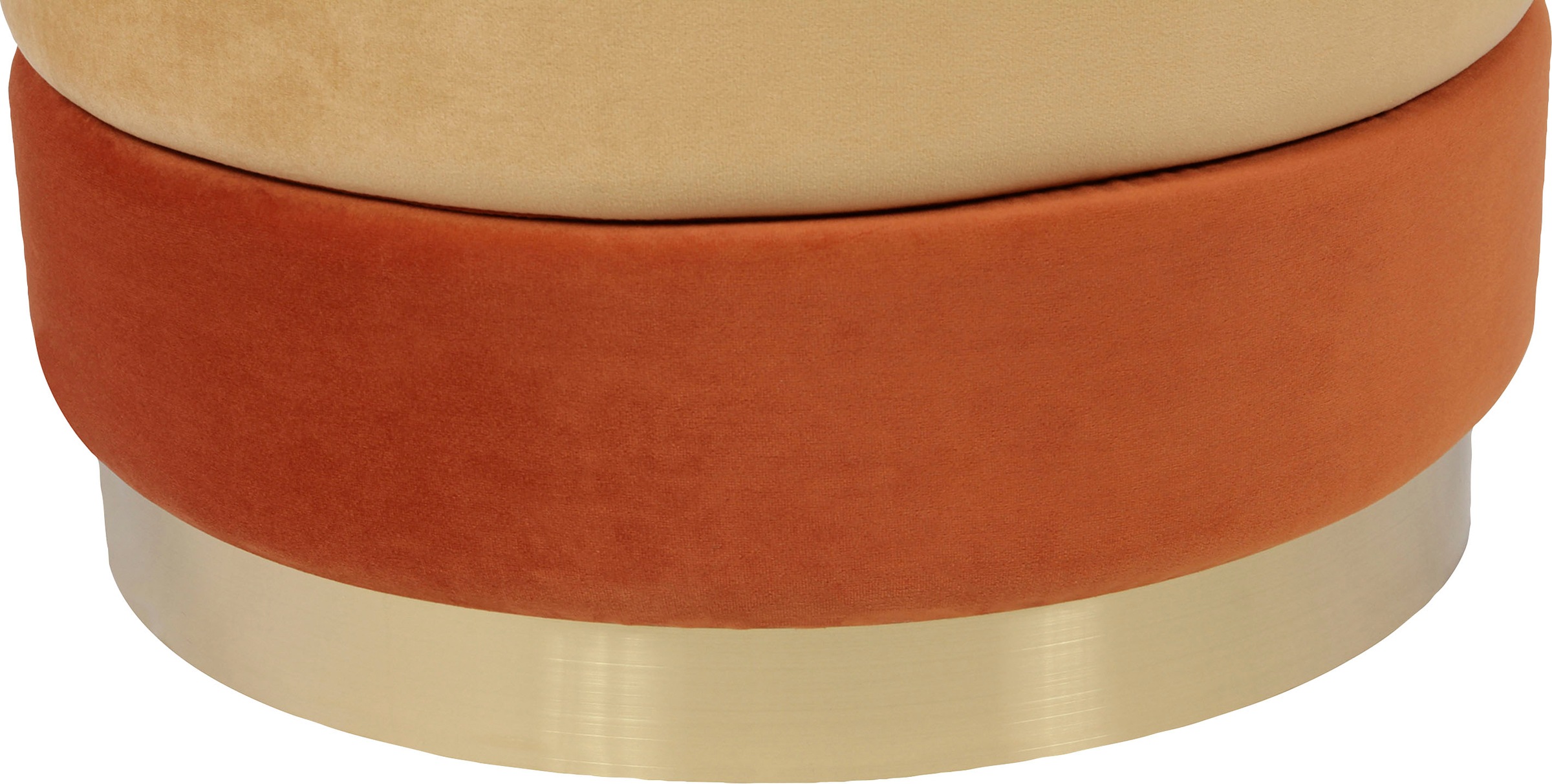 Kayoom Sitzhocker »Hocker Elyse, Edler Touch durch goldenen Sockel« 1 Stk. tlg. samtweich, hochwertig, Perfekt aufeinander abgestimmte Farben