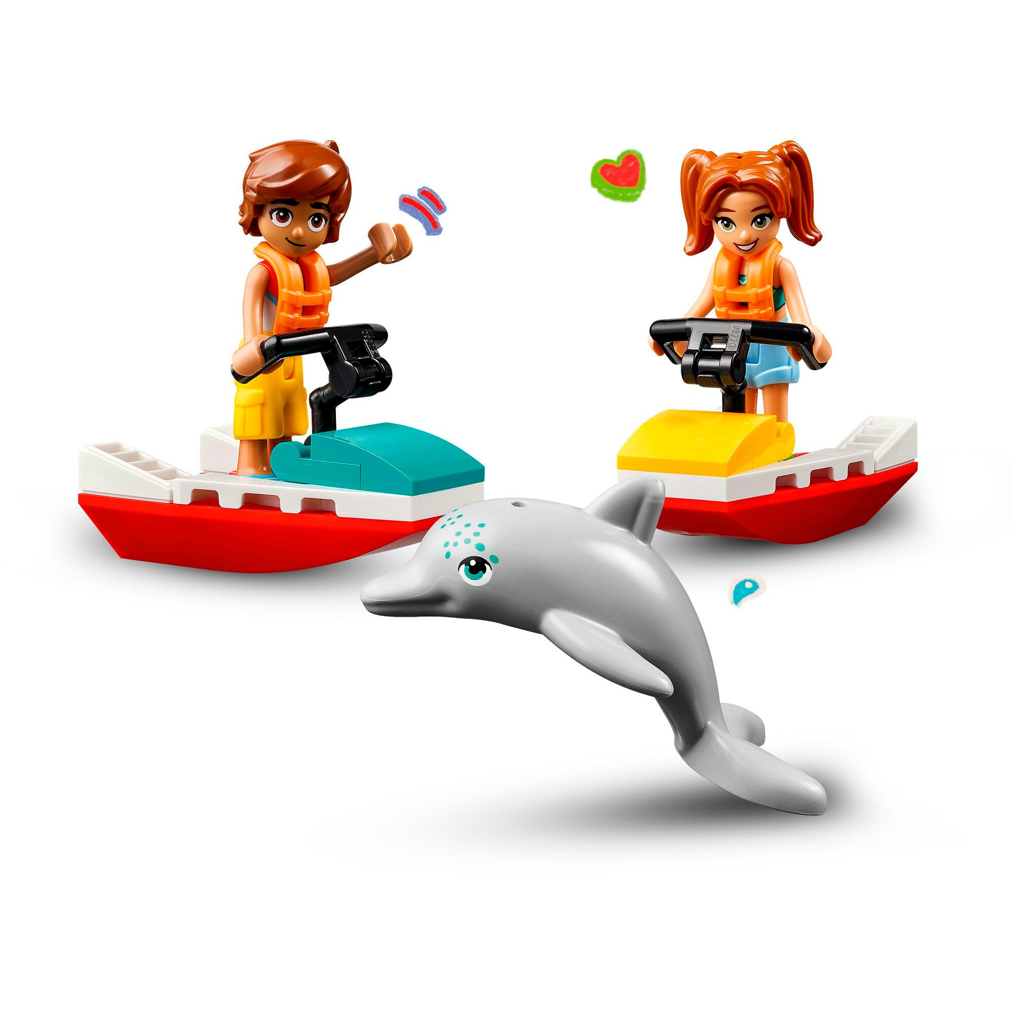 LEGO Konstruktionsspielzeug Friends Rettungsschwimmer Aussichtsturm mit Jetskis