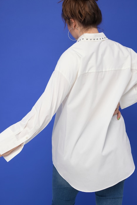 Hemd, oversized, Ziernieten, Hemdkragen, Langarm