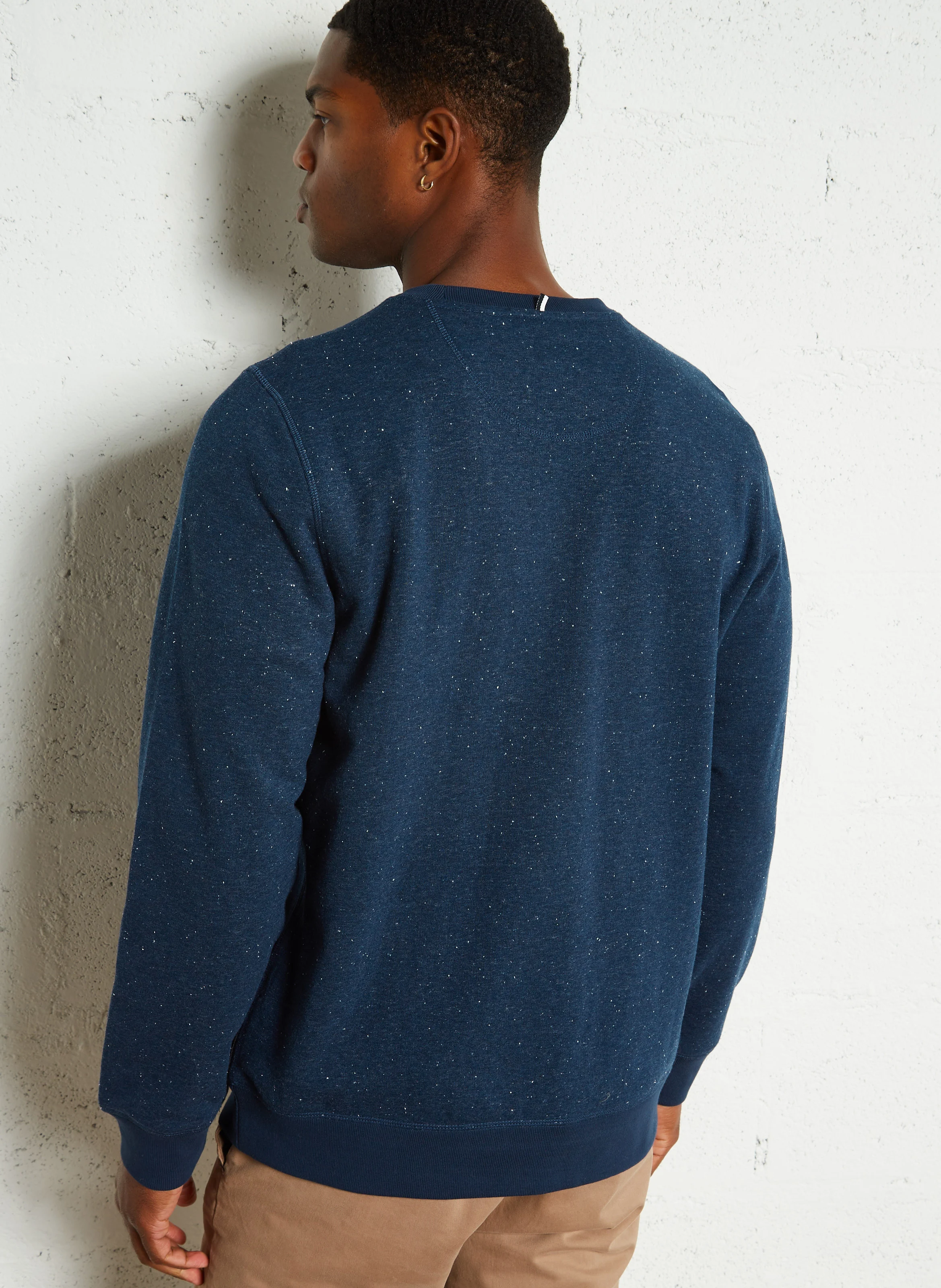 DONON - Sweat col rond chiné regular-fit | Bleu
