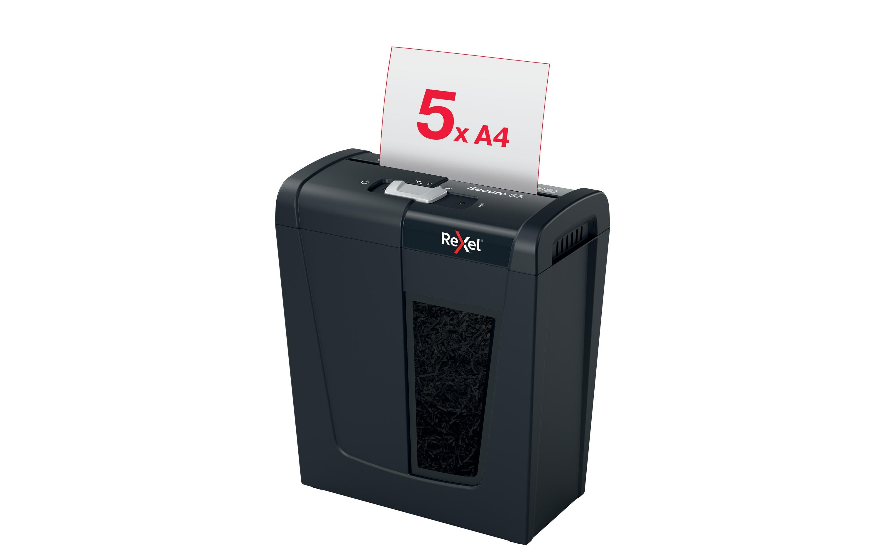Aktenvernichter Rexel Secure S5, bis zu 5 BlattManueller Schredder für die Vernichtung von Daten