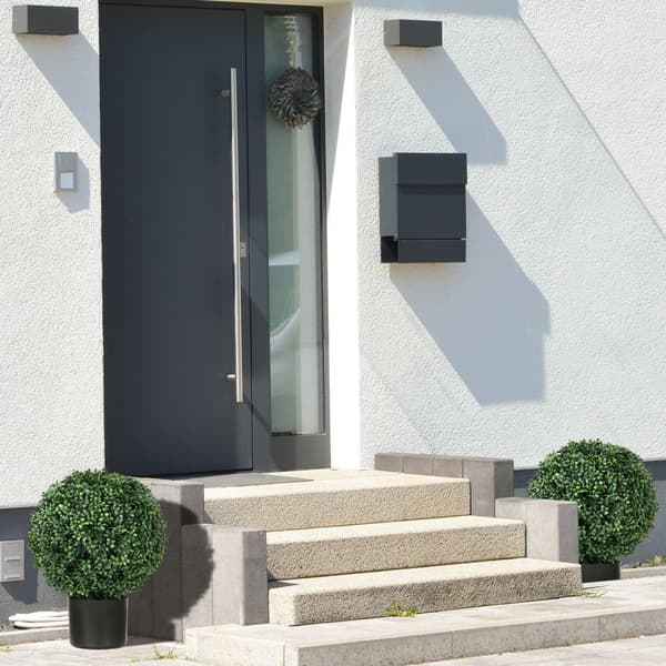 Kunstige planter, sett med 2 UV-bestandige kunstige planter i blomsterpotte, 52 cm bokstrær, stueplante for hage, stue, grønn