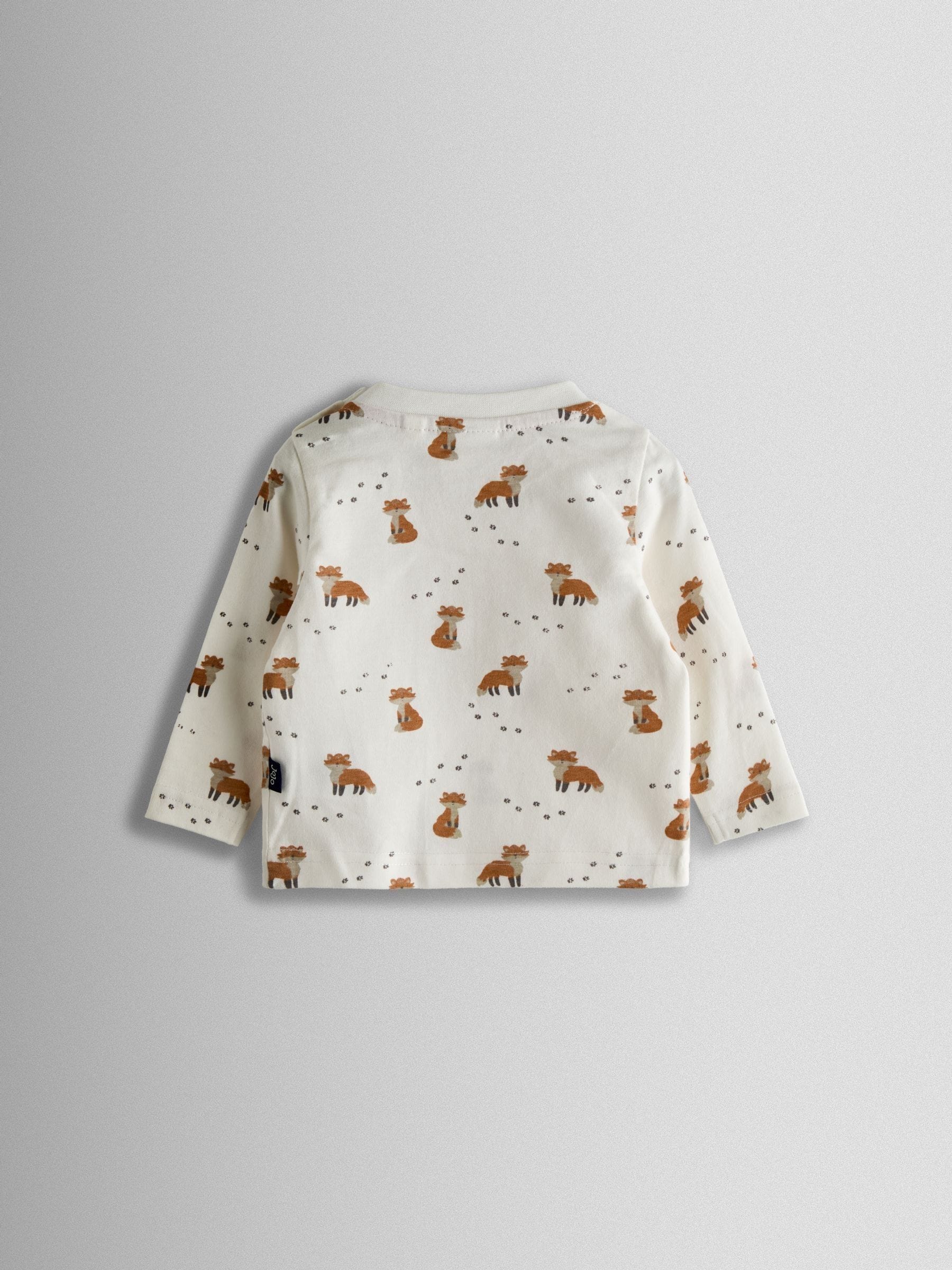Mocha Brown Fox - JoJo Maman Bébé 2-delige set van tuinbroek met applicatie en top met print
