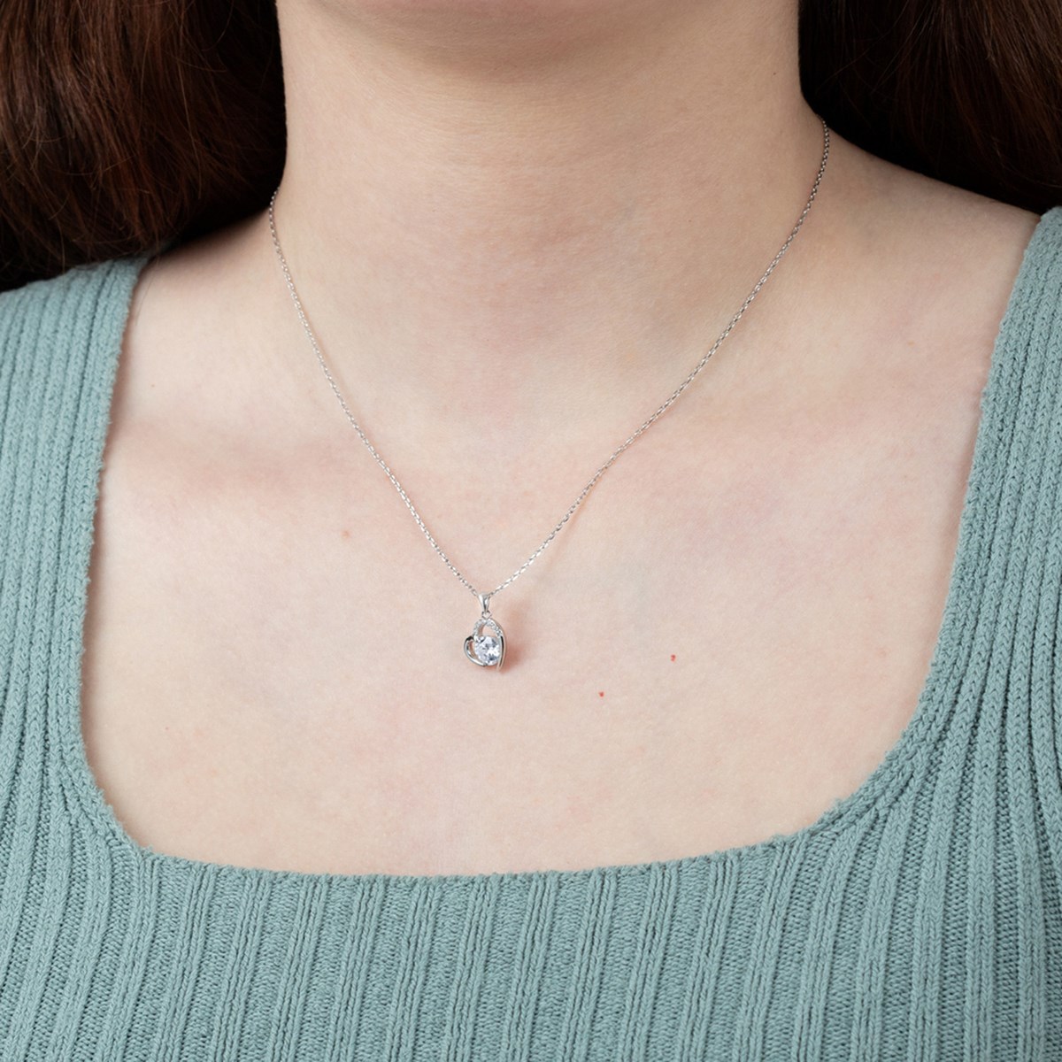 Collier Lotus Argent et oxydes de zirconium