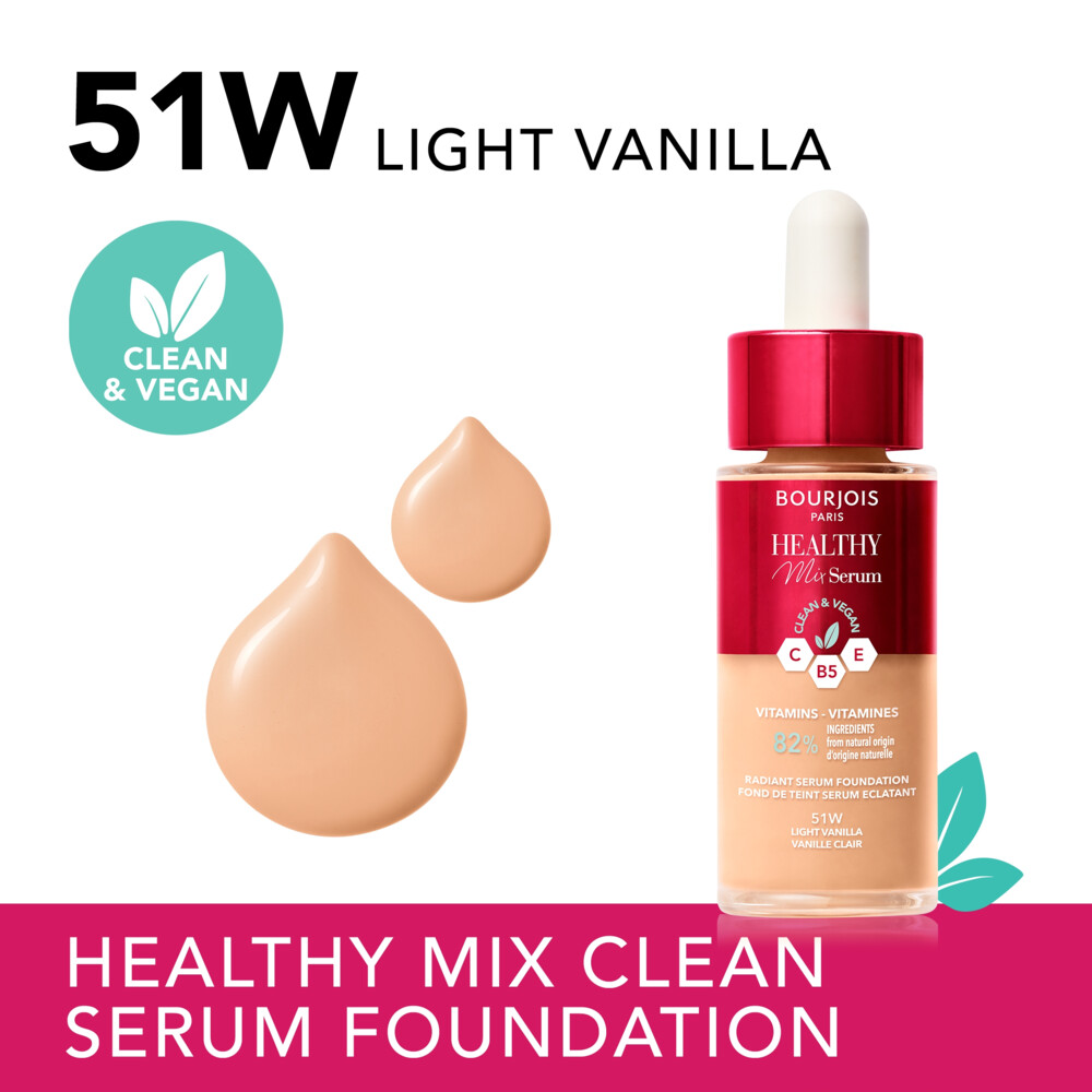 Bourjois Healthy Mix Serum Foundation 51 Light Vanilla30 ml