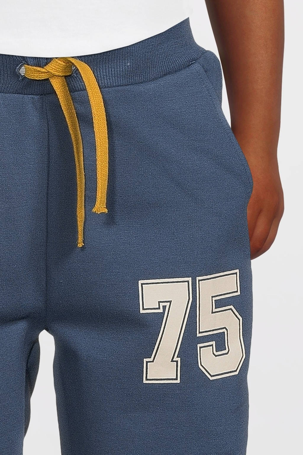 NAME IT regular fit broek met tekst grijsblauw