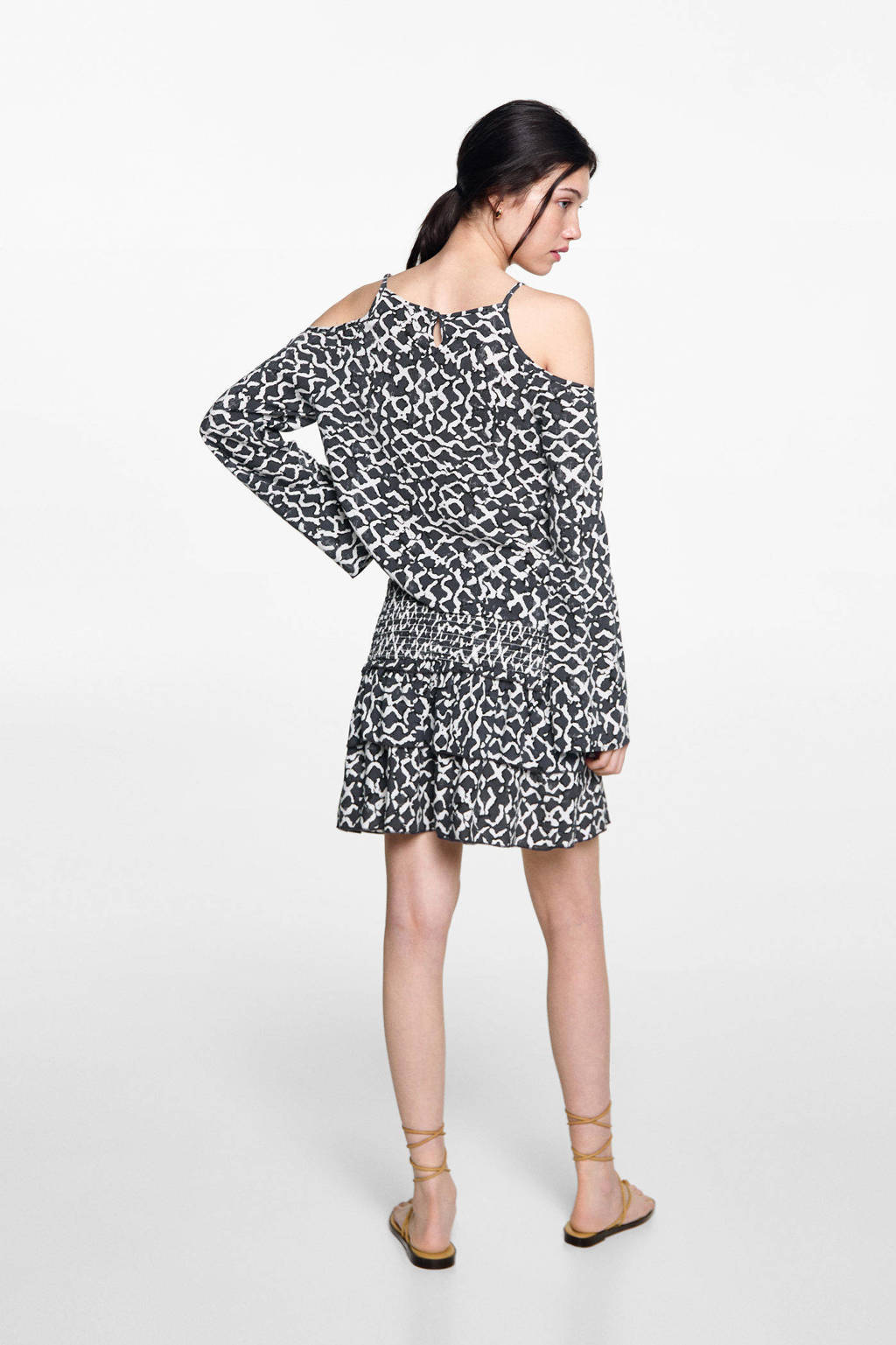 MANGO TEEN midi rok antraciet