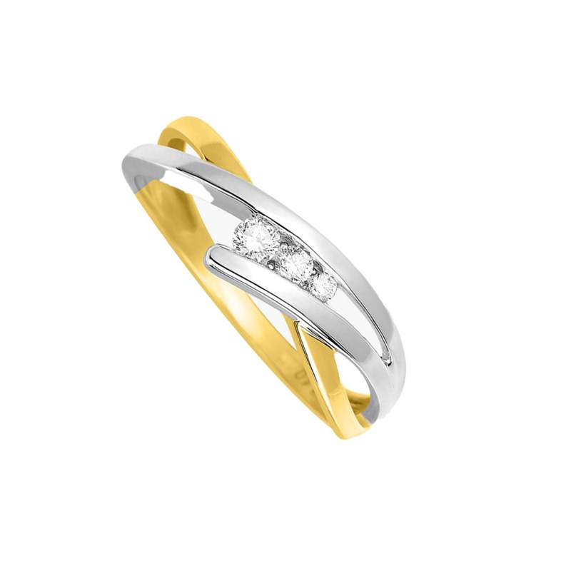 Bague Femme - Or 18 Carats - Diamant 0,1 Carats
