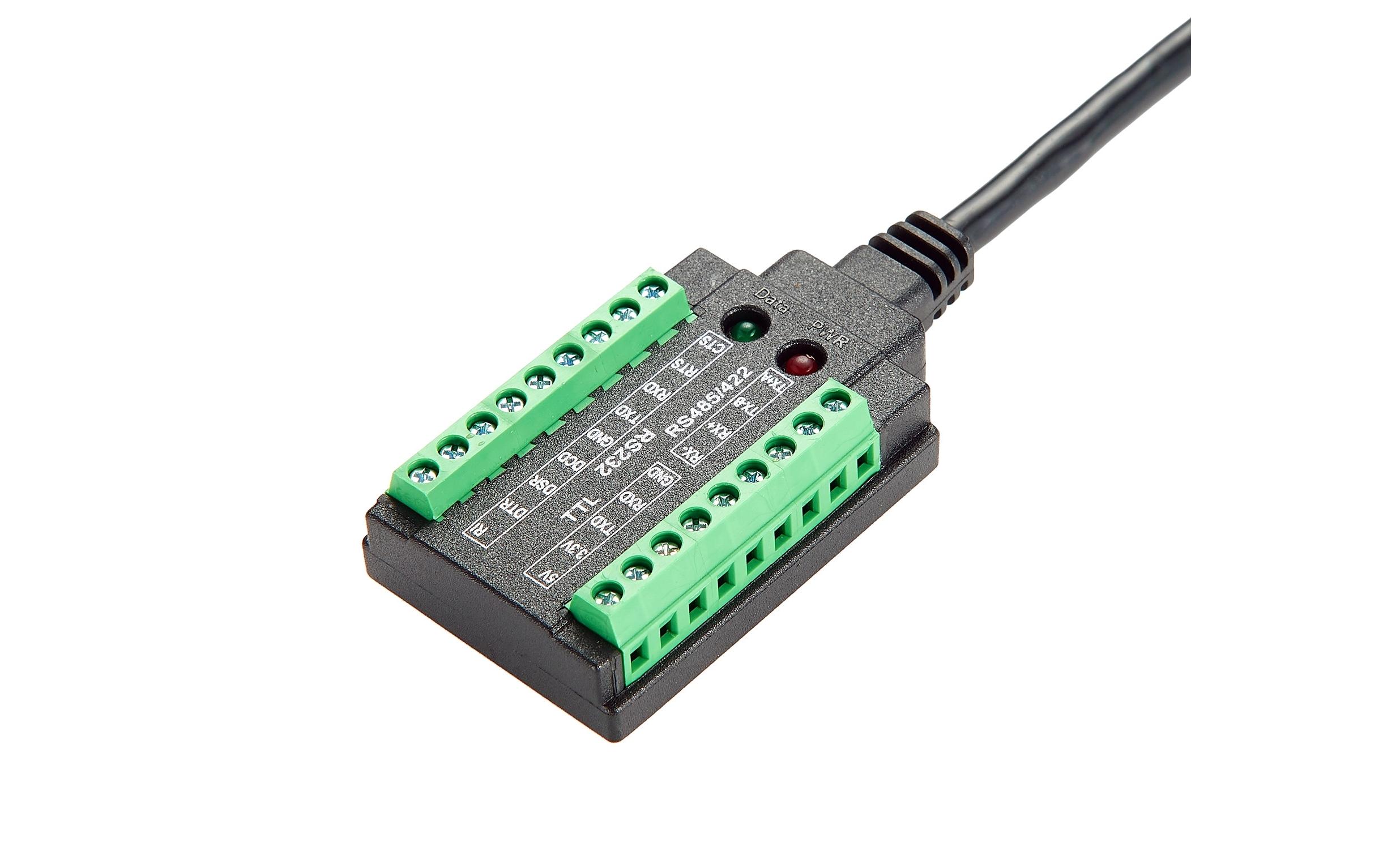 Schnittstellenkabel USB EX-13003USB zu 1S Seriell RS-232/422/485/TTL Kabel mit Terminal Block, 1.0 m (FTDI Chipsatz)