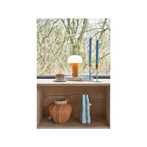 Villa Collection Style Glaslysestage, Blue/Amber