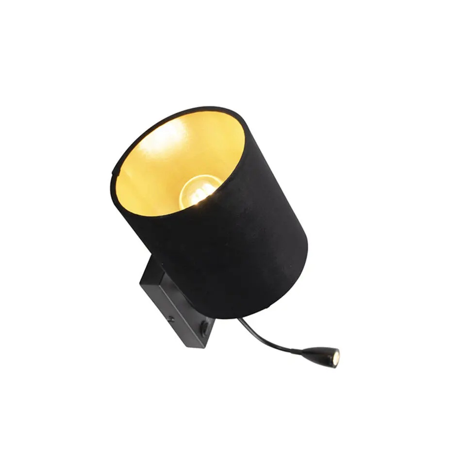 Qazqa wandlampen stacca zwart e27