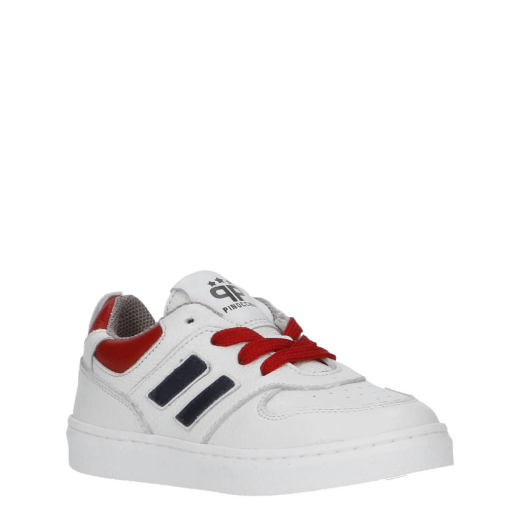 Pinocchio leren sneakers wit/rood