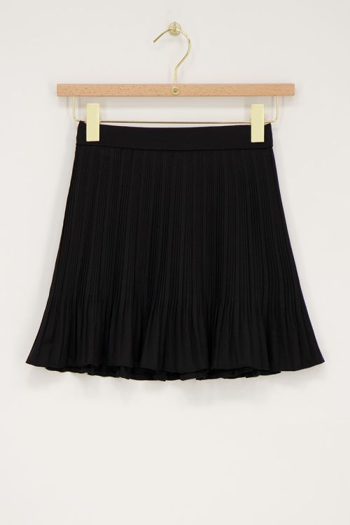 Zwarte plissé mini rok