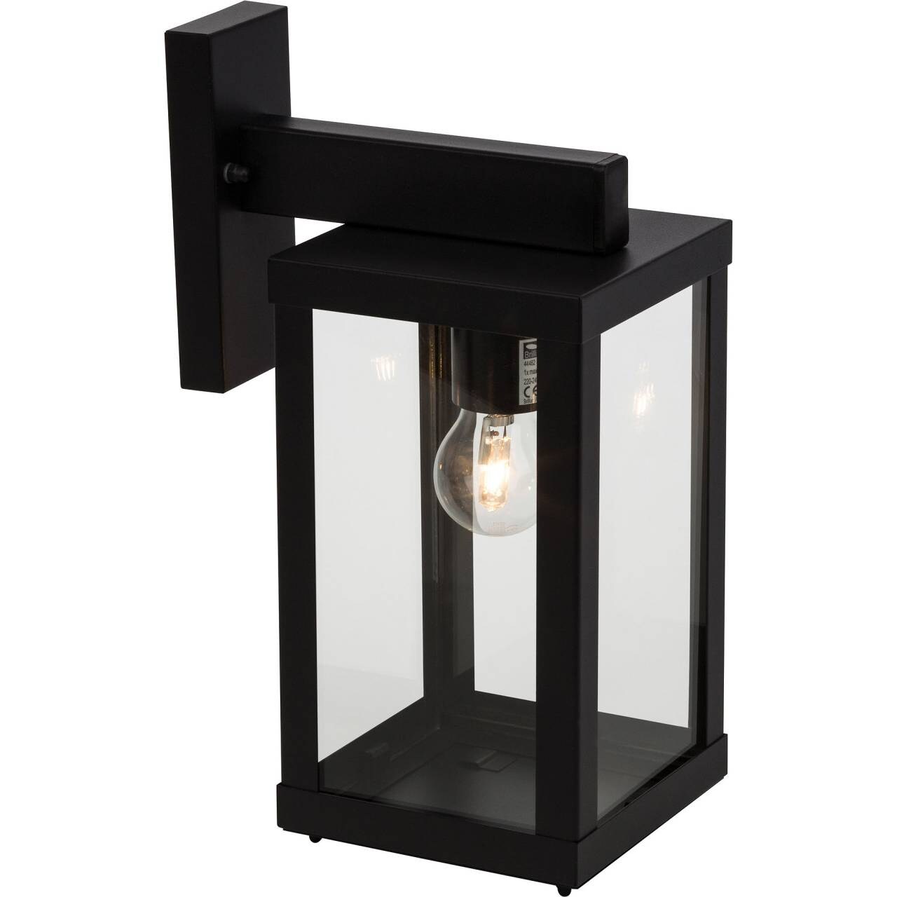 BRILLIANT Lampe Gaia Außenwandleuchte hängend schwarz | 1x A60, E27, 60W, geeignet für Normallampen (nicht enthalten) | IP-Schutzart: 44 - spritzwassergeschützt