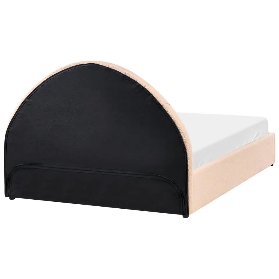 CHADENET - Bed met opbergruimte - Perzikroze - 140 x 200 cm - Bouclé
