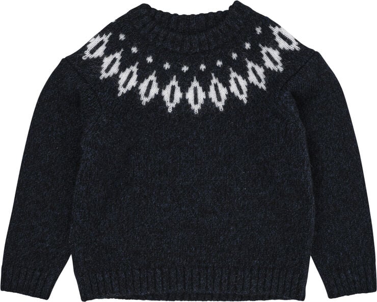Copenhagen Colors WOOL ICELAND BLOUSE Navy/cream combi