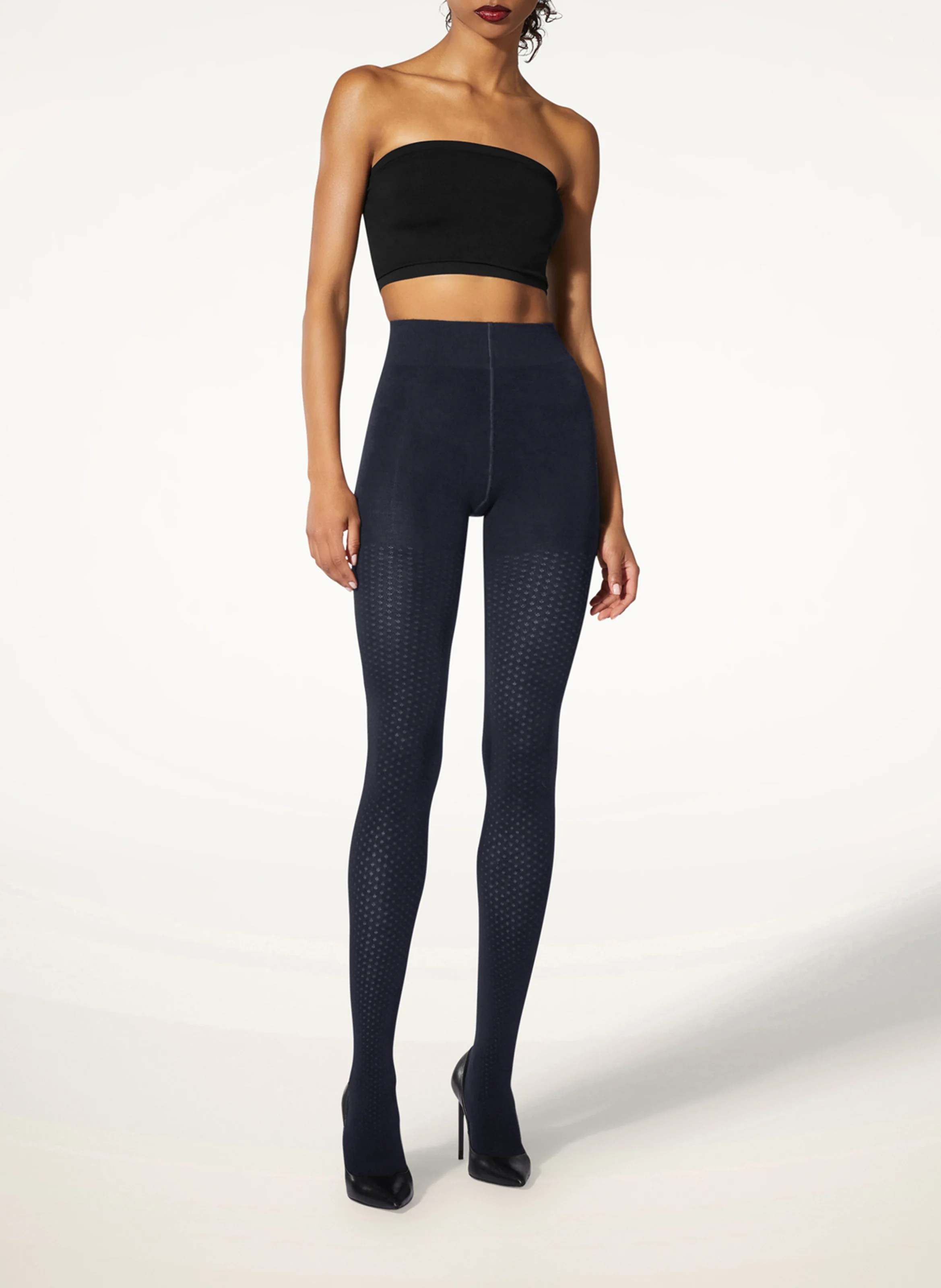 Collants en laine mélangée | Bleu