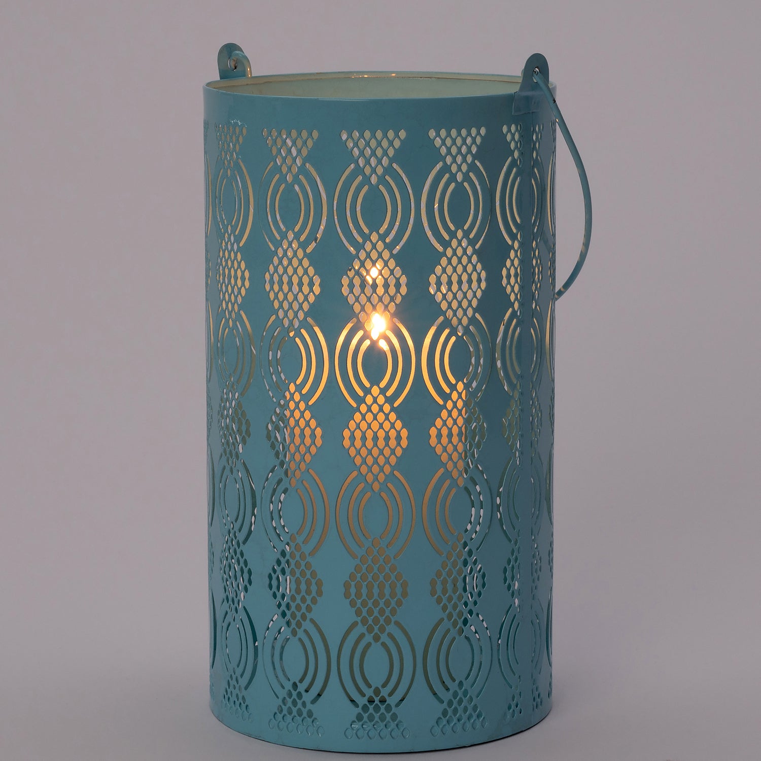 Intratuin windlicht Dian blauw D 13 H 25 cm