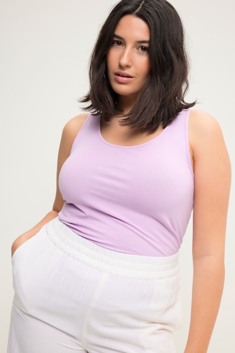 Basic-Top, weiter Ausschnitt, Stretchjersey