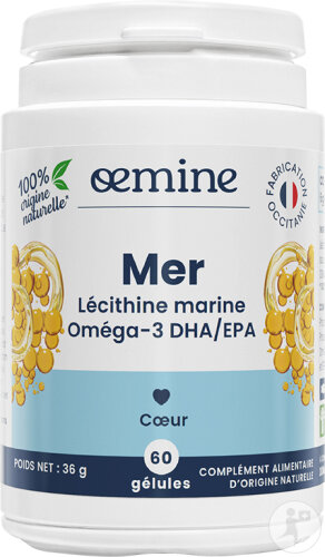 Oemine Mer Lécithine Naturelle Marine Riche En Omega 3 Capsules 60