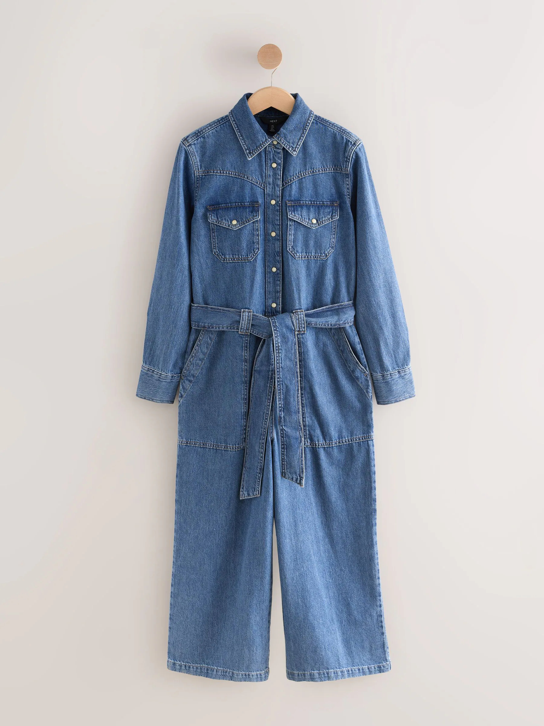 Normaal blauw - Western denim 100% katoenen jumpsuit