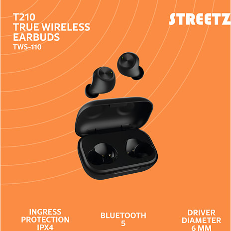 STREETZ T210 trådløse in-ear høretelefoner - sort