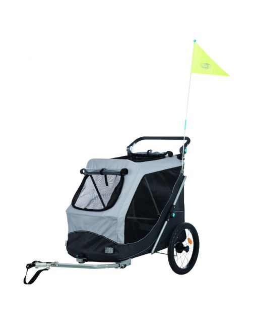 Trixie Fietskar Opvouwbaar - Hondenfietskar - 74x95x103\/143 cm Grijs Zwart Tot 30 Kg Large
