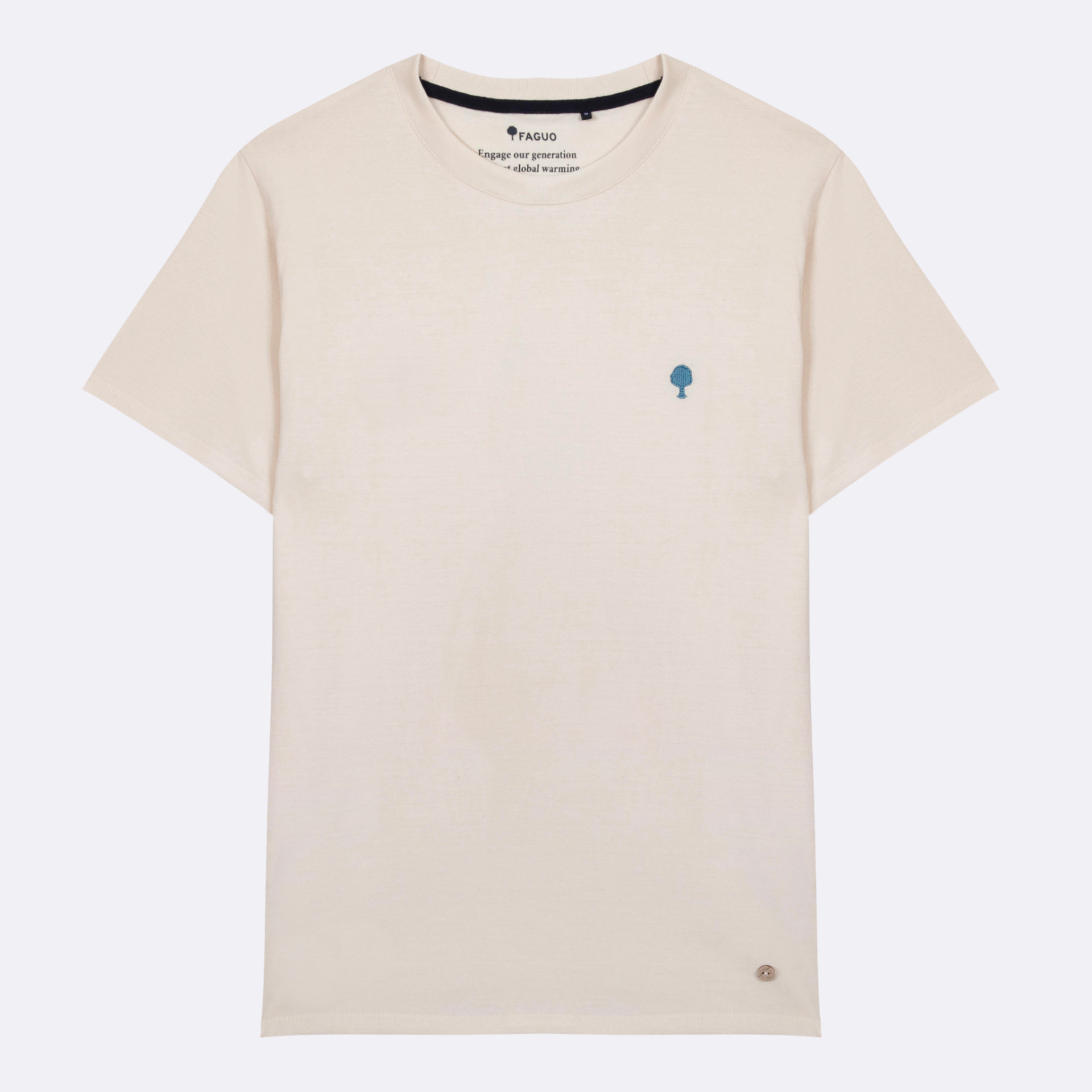 T-shirt col rond écru coton et coton recyclé - modèle Arcy